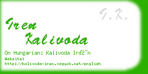 iren kalivoda business card